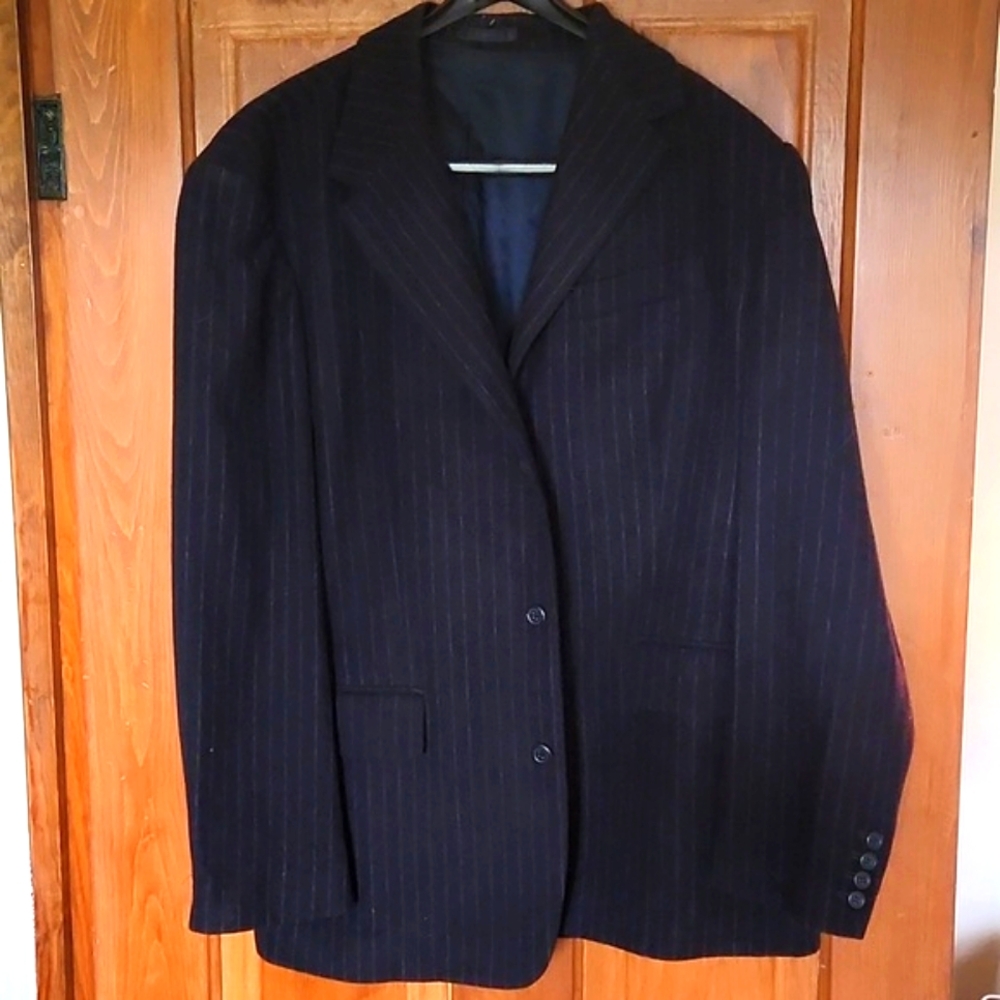 J. CREW Wool Pin-Striped Navy Blazer